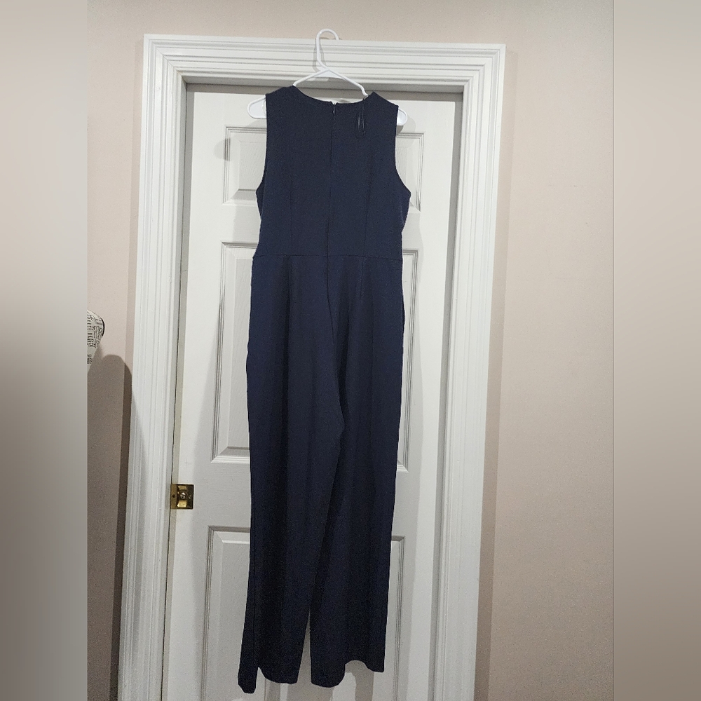 Emma & Michele Navy Wrap Jumpsuit - Picture 5 of 7